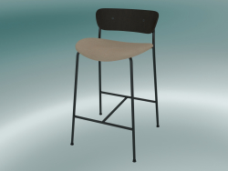 Sgabello da bar Pavilion (AV8, H 85cm, 48х50cm, Noce, Pelle - Anilina di seta)