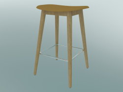 Taburete de bar con base de fibra de madera (H 65 cm, roble, ocre)