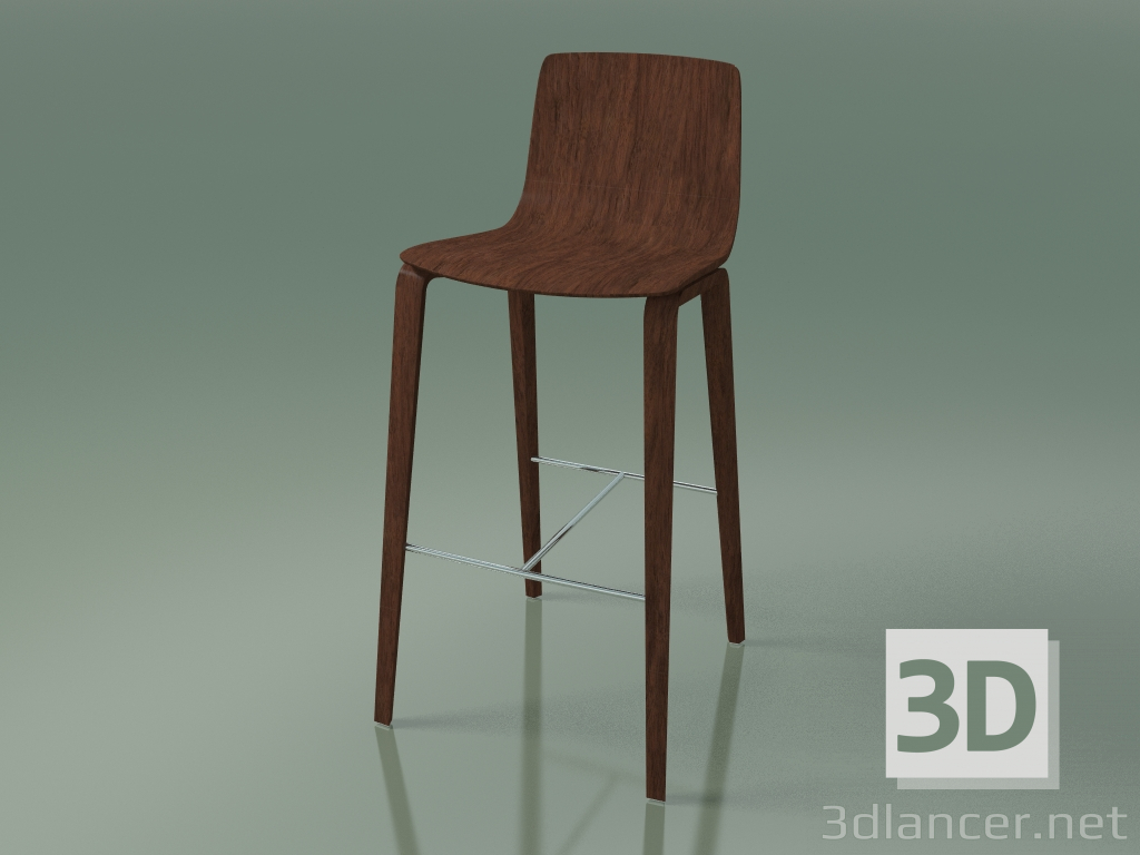 3D Modell Barstuhl 5903 (4 Holzbeine, Walnuss) - Vorschau