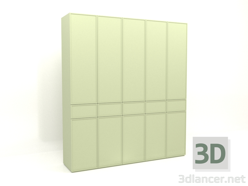 3d model Armario MW 03 pintura (2500x580x2800, verde claro) - vista previa