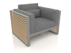 Poltrona lounge con schienale alto (grigio quarzo)