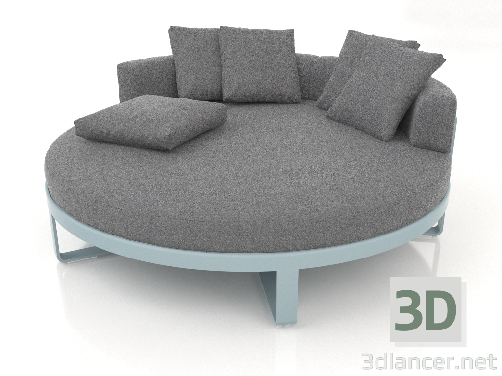 3d model Round bed for relaxation (Blue gray) - preview