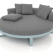 3d model Round bed for relaxation (Blue gray) - preview