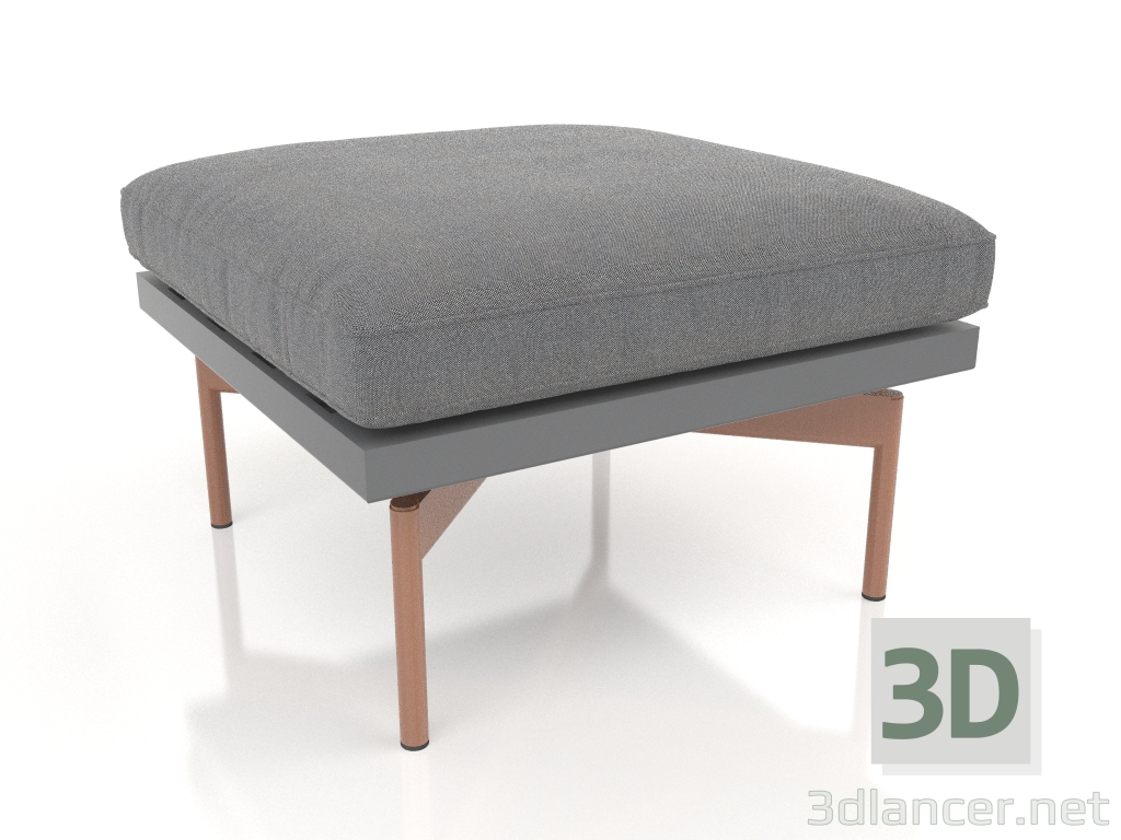 3D Modell Pouf für einen Clubsessel (Anthrazit) - Vorschau