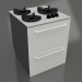 3d model Gas stove 60 cm (grey) - preview