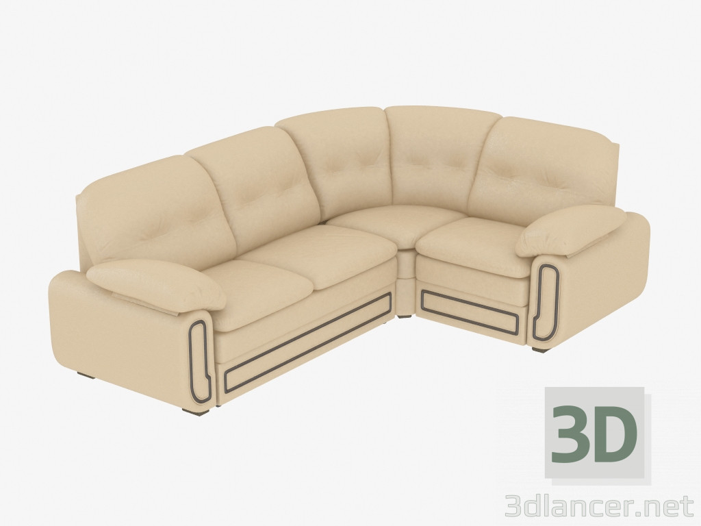 3D Modell Ecksofa Leder - Vorschau