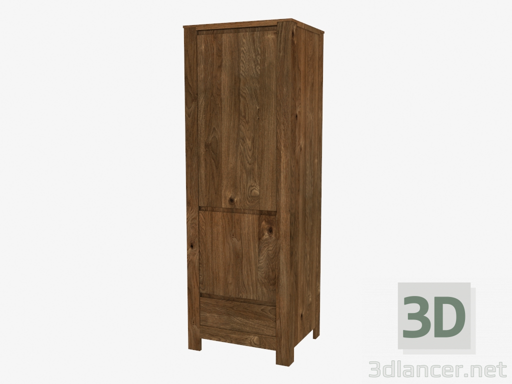 3D Modell Kleiderschrank 1 Tür 1D (65 x 190 x 55 cm) - Vorschau