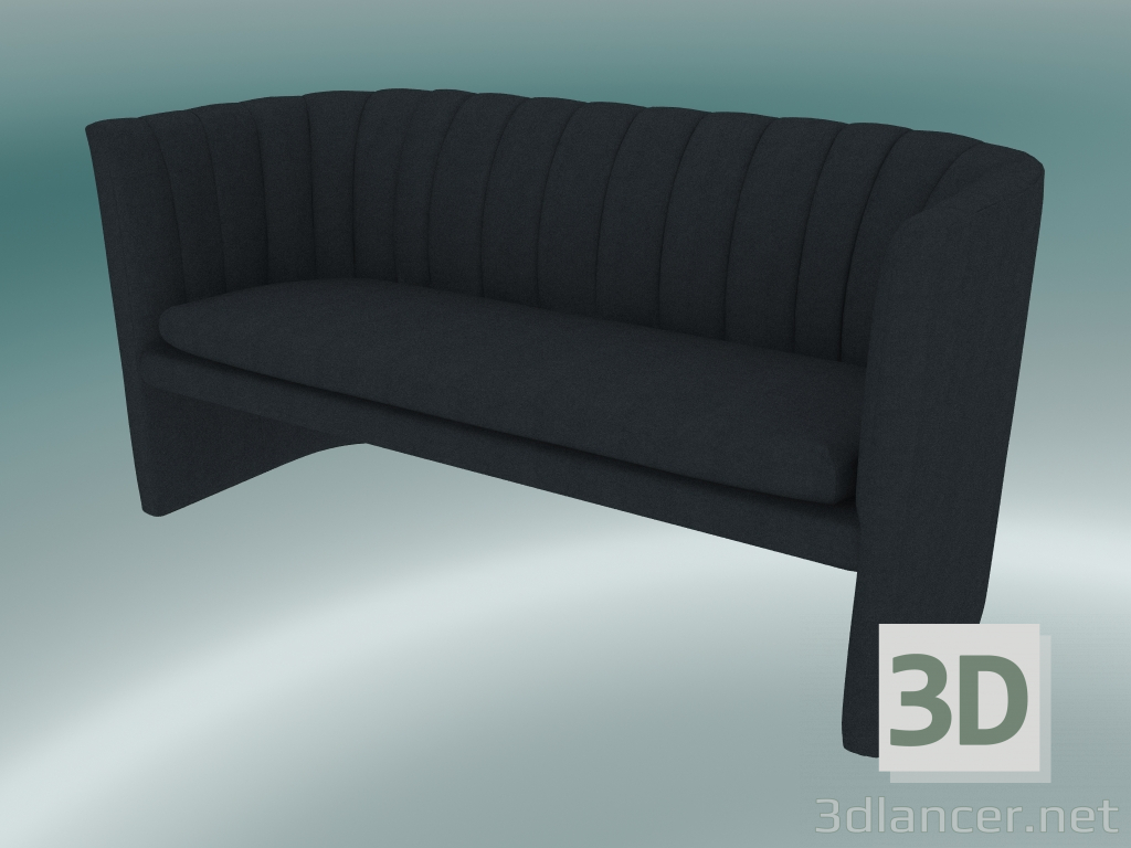 3d model Sofá doble mocasín (SC25, H 75cm, 150x65cm, Velvet 10 Twilight) - vista previa