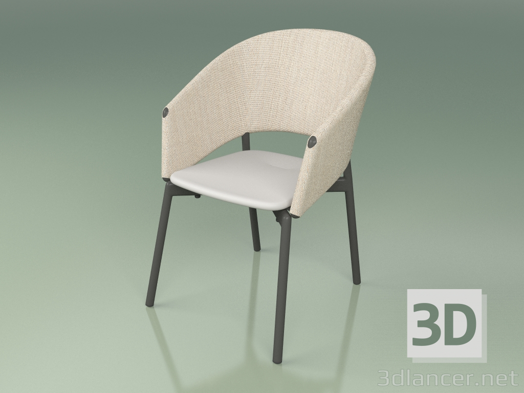 3d model Silla confort 022 (Metal Ahumado, Arena, Resina de Poliuretano Gris) - vista previa