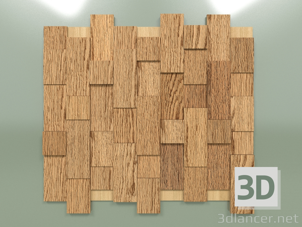 Modelo 3d Painel de madeira com escova de loft - preview