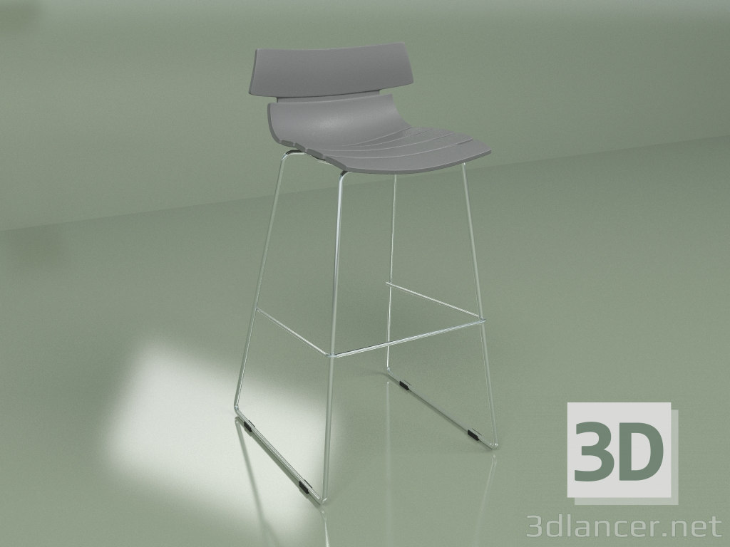 3d model Taburete de bar Techno (gris) - vista previa