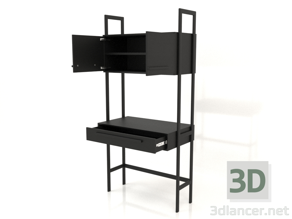 3d model Mesa de trabajo RT 02 (abierta) (900x500x1900, madera negra) - vista previa