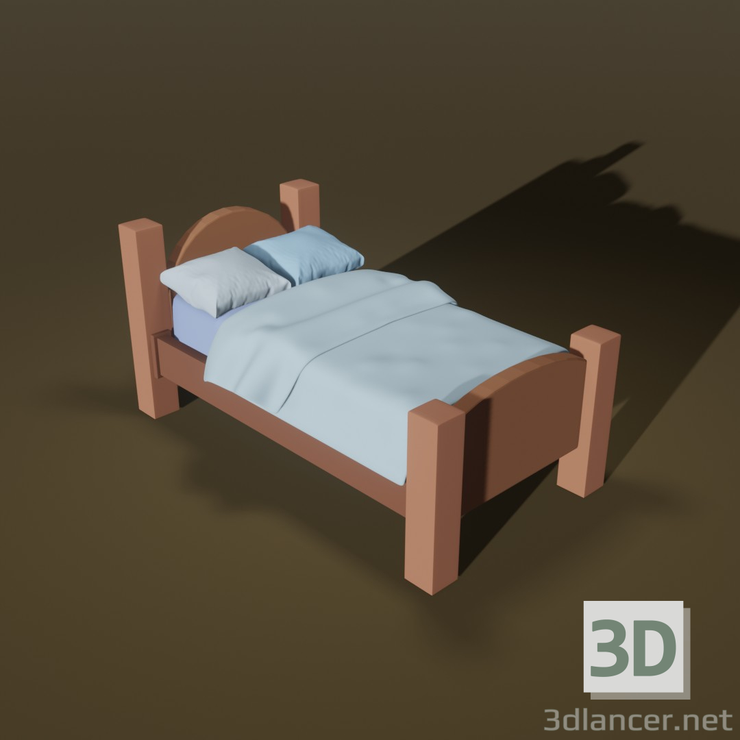 3D modeli KarikatürYatak - önizleme