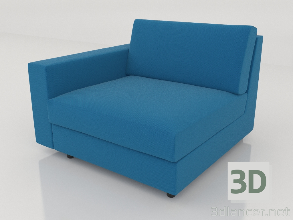 3d model Módulo de sofá 83 individual con reposabrazos a la izquierda - vista previa