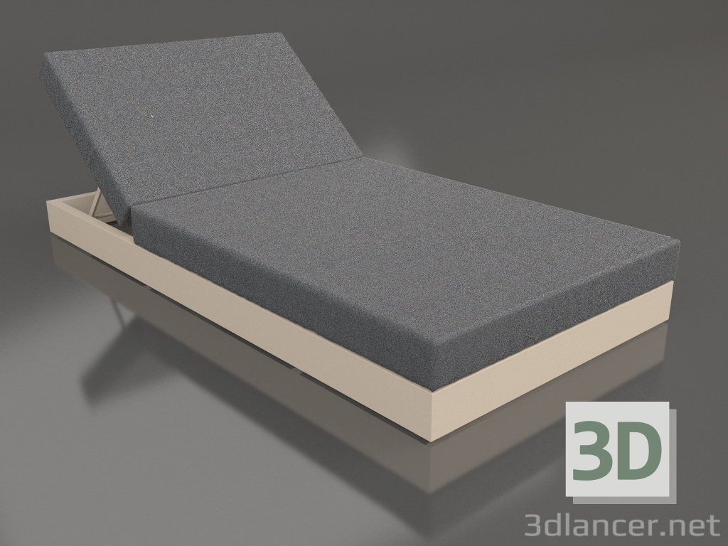 modello 3D Letto con schienale 100 (Sabbia) - anteprima