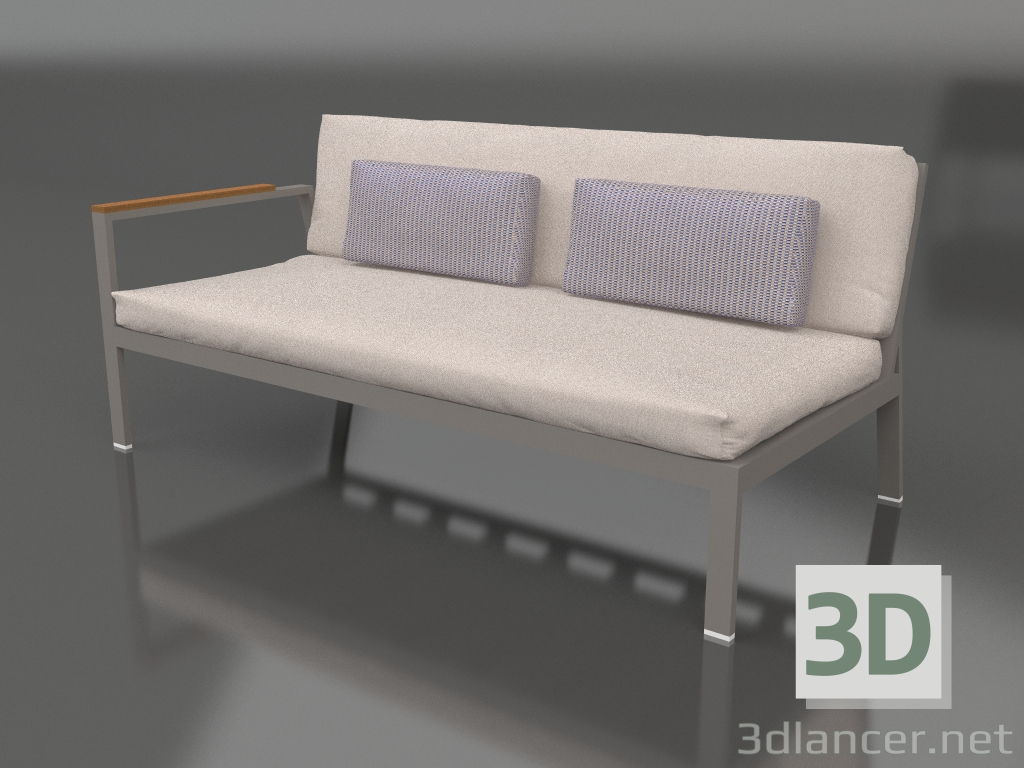 modello 3D Modulo divano, sezione 1 sinistra (Grigio quarzo) - anteprima