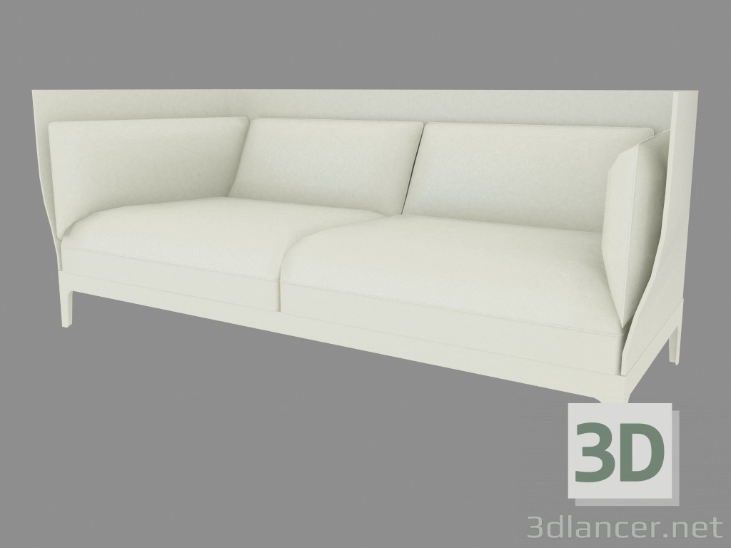 3D Modell Ledersofa Doppel - Vorschau