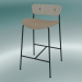 modèle 3D Tabouret de bar Pavilion (AV8, H 85cm, 48х50cm, Chêne laqué, Cuir - Soie ANILINE) - preview