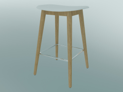 Taburete de bar con base de fibra de madera (H 65 cm, roble, blanco)