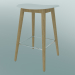 modèle 3D Tabouret de bar avec base en fibre de bois (H 65 cm, chêne, blanc) - preview