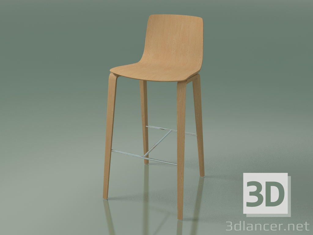 3D modeli Bar taburesi 5903 (4 ahşap ayak, meşe) - önizleme