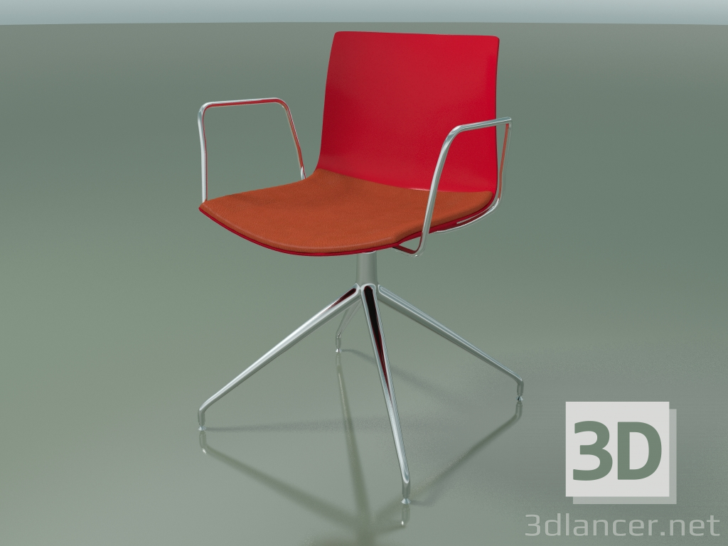 3d model Chair 0279 (swivel, with armrests, with seat cushion, LU1, PO00104) - preview