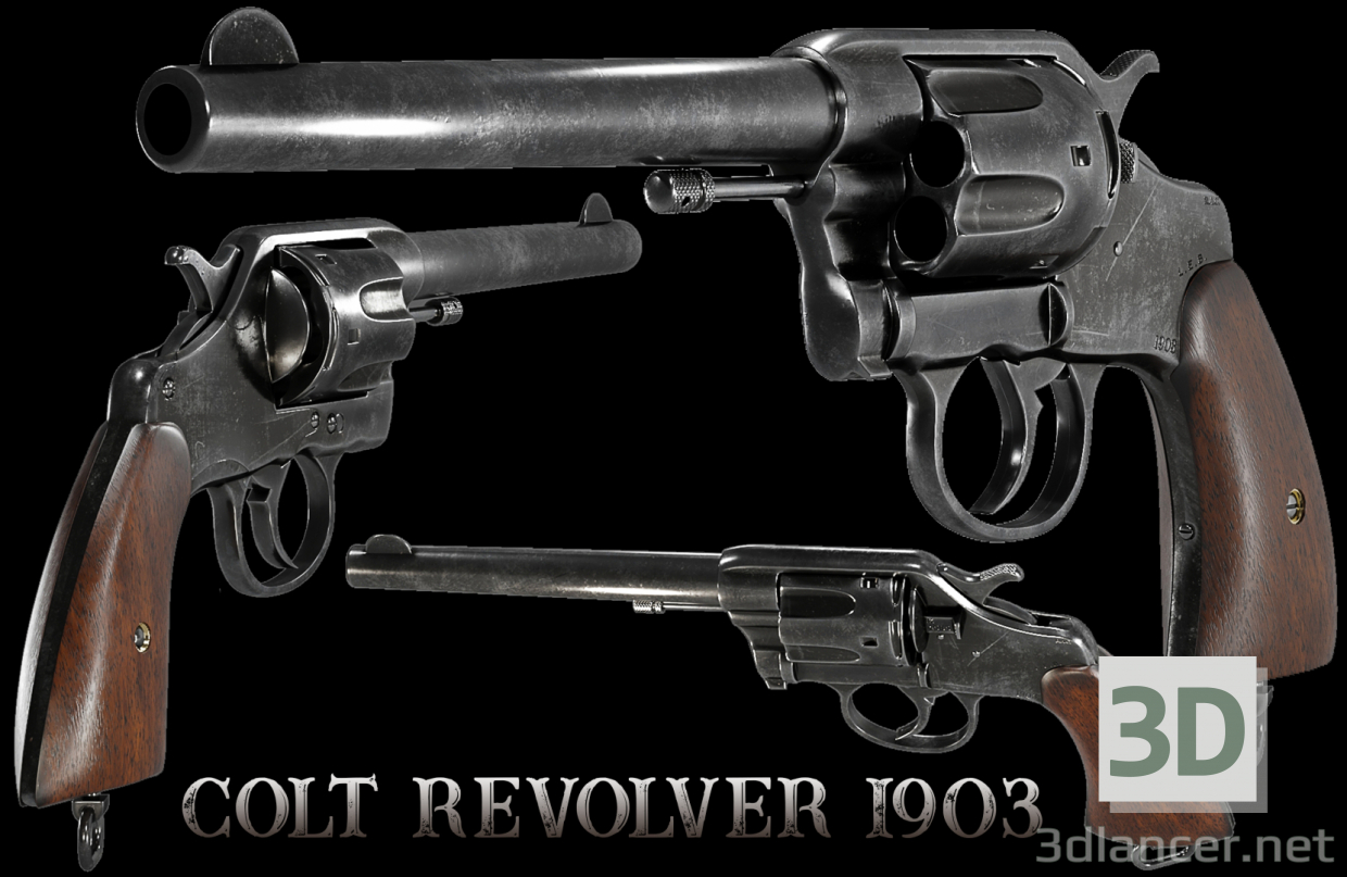 modello 3D di Colt-Revolver-1903 comprare - rendering