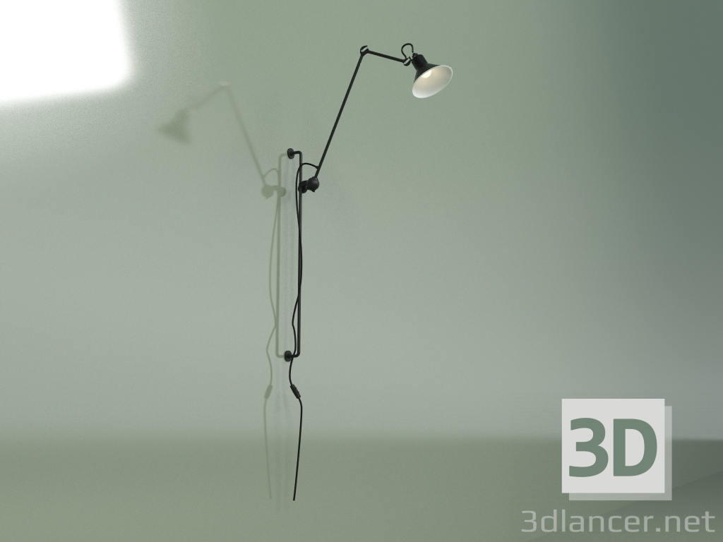 3d model Lámpara de pared Bernard-Albin Gras Style (negro) - vista previa