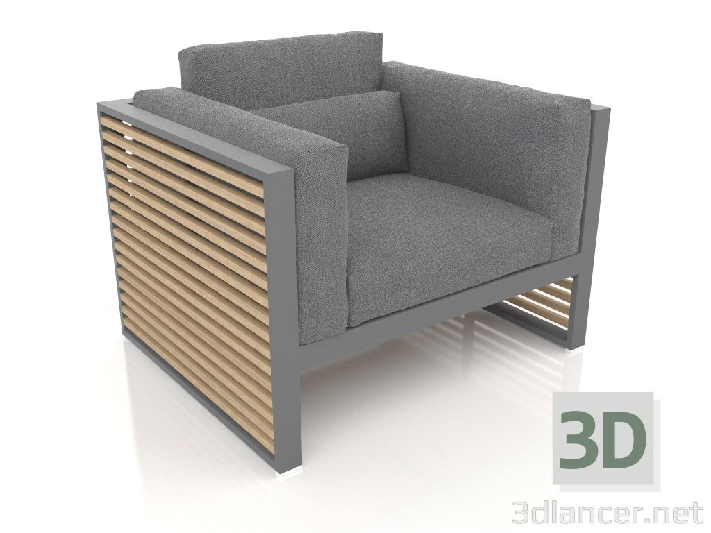 3d model Lounge chair with a high back (Anthracite) - preview