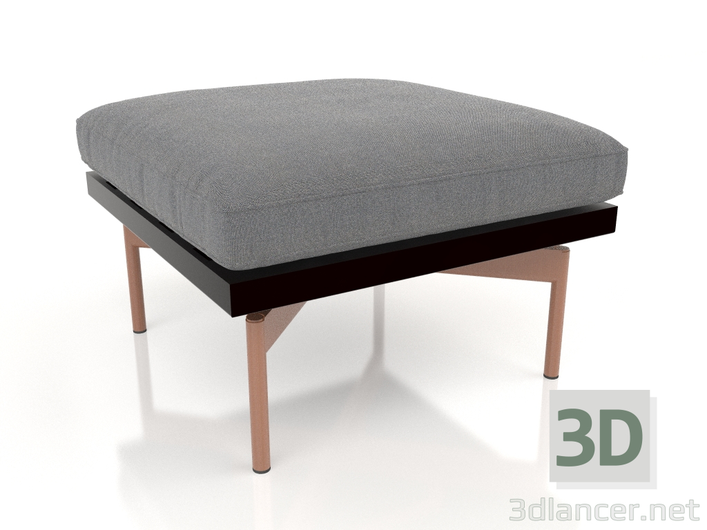 3D Modell Pouf für einen Clubsessel (Schwarz) - Vorschau