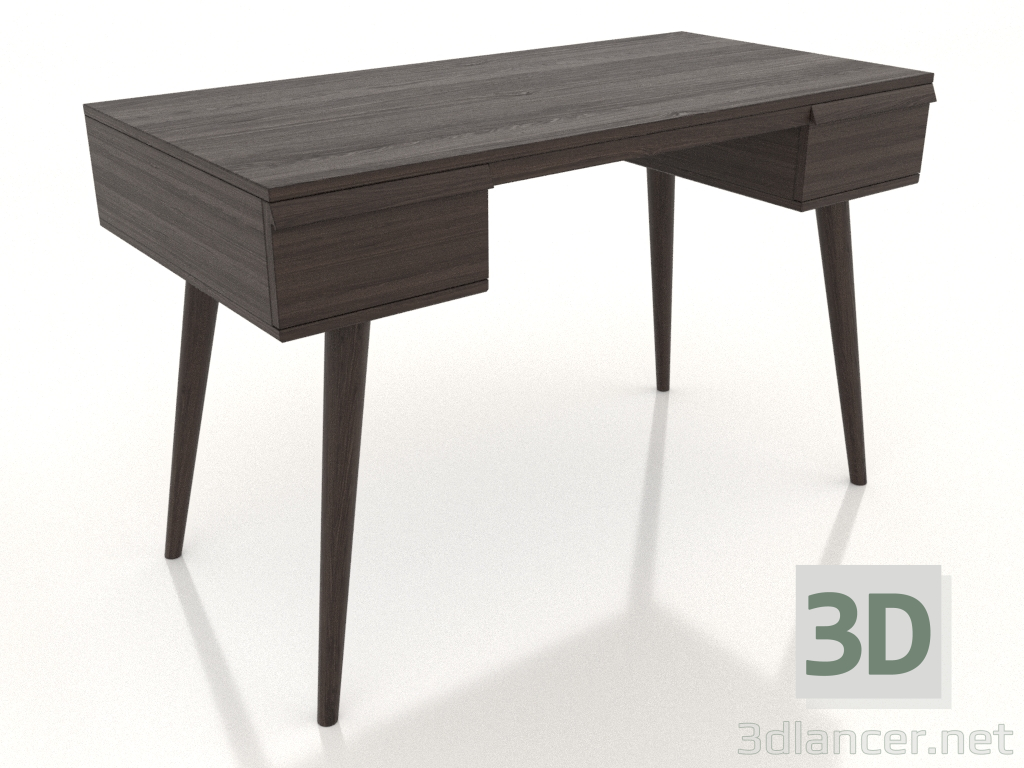 3D Modell Schreibtisch 1200x600 mm (Esche-Nussbaum) - Vorschau