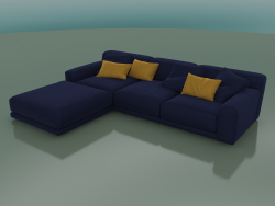 Triple sofa Tutto with pouf (1440)