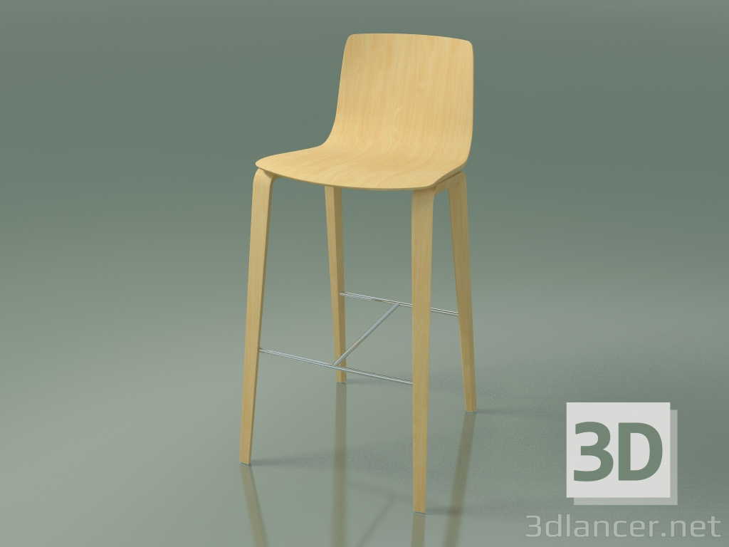 3d модель Стілець барний 5903 (4 дерев'яні ніжки, natural birch) – превью