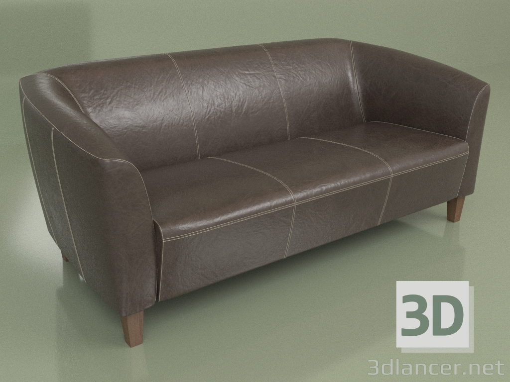 3d model Three-seater sofa Oxford (Brown2 leather) - preview