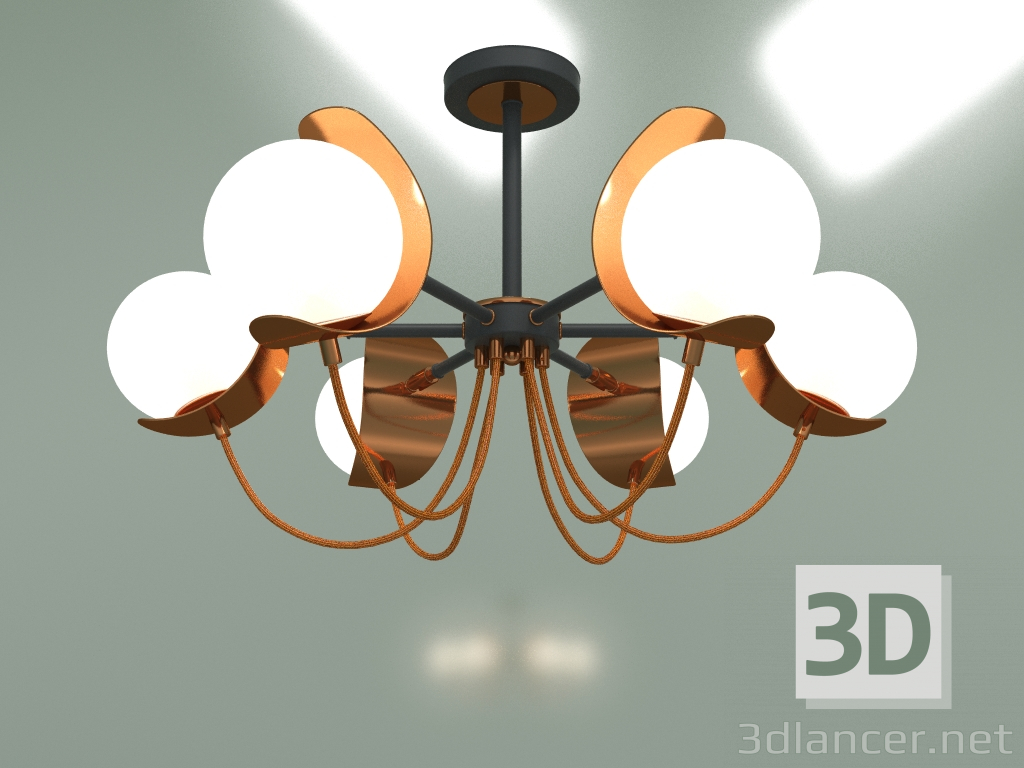 modello 3D Lampadario a soffitto Amato 70110-6 (nero) - anteprima