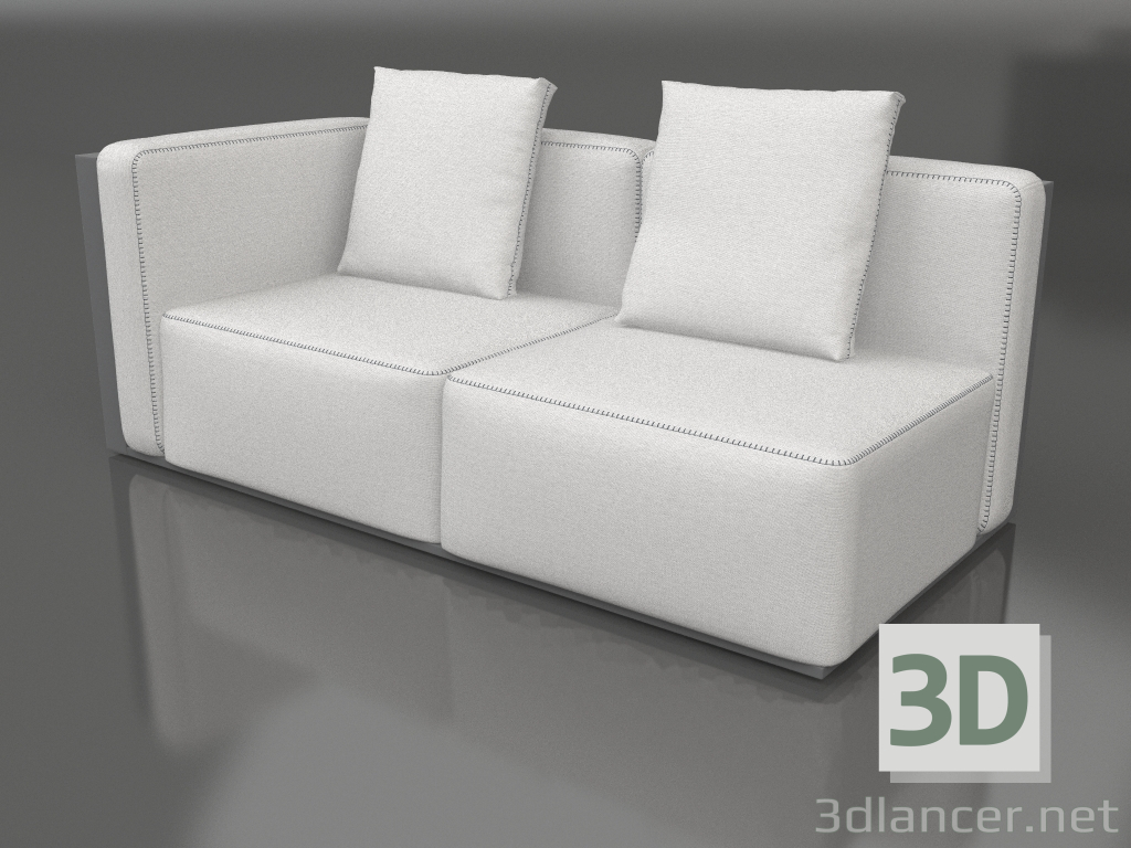 3d model Módulo sofá sección 1 izquierda (Antracita) - vista previa