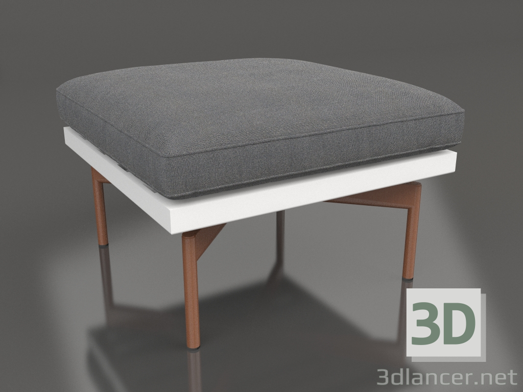 3D Modell Pouf für einen Clubsessel (Weiß) - Vorschau