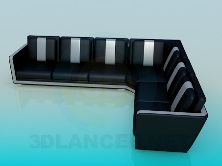 modèle 3D Sofa avec chaise - preview