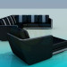 modèle 3D Sofa avec chaise - preview