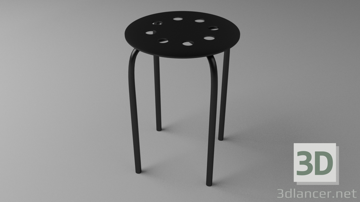 modello 3D Sgabello Marius. IKEA - anteprima