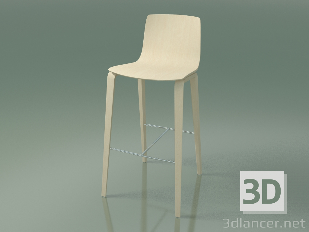 3D Modell Barhocker 5903 (4 Holzbeine, weiße Birke) - Vorschau