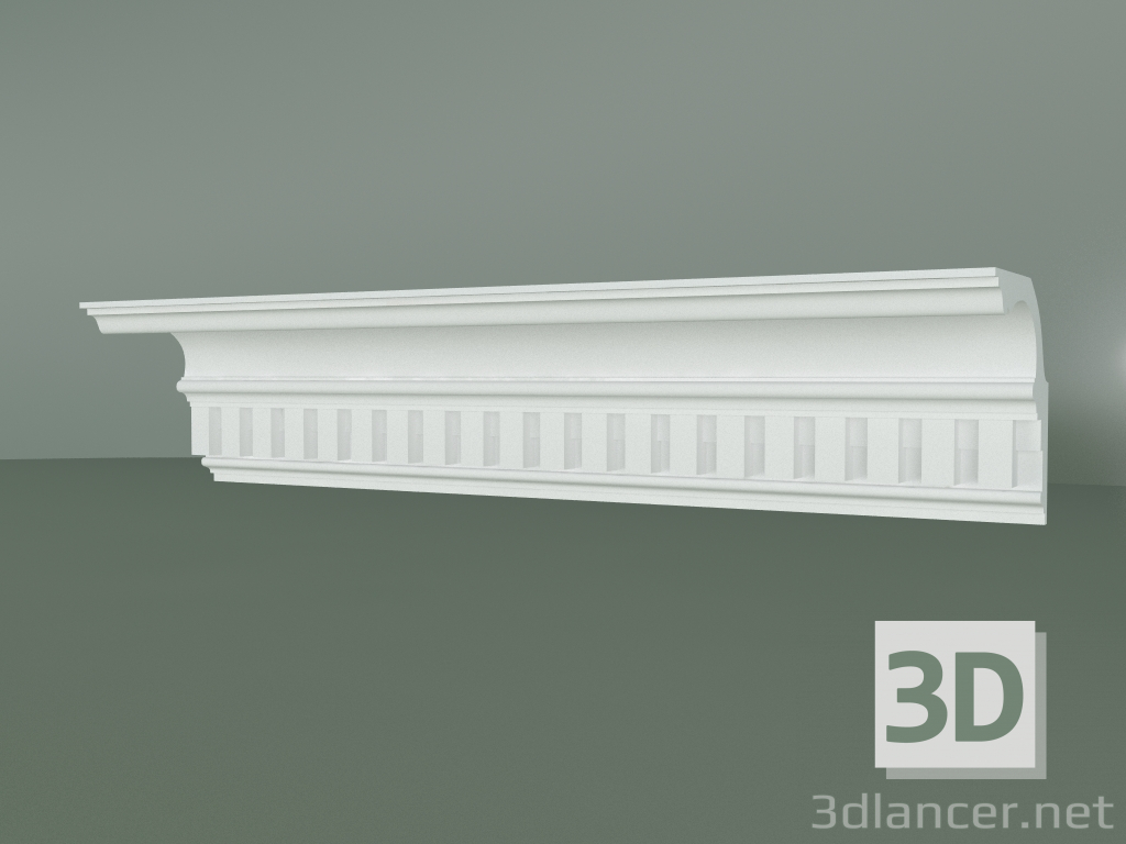 modello 3D Cornicione in gesso con ornamento KV508 - anteprima