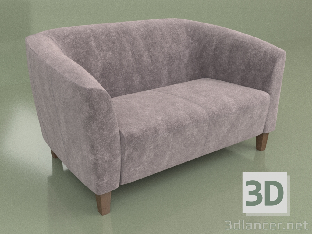 3d model Sofá doble Oxford (Terciopelo) - vista previa