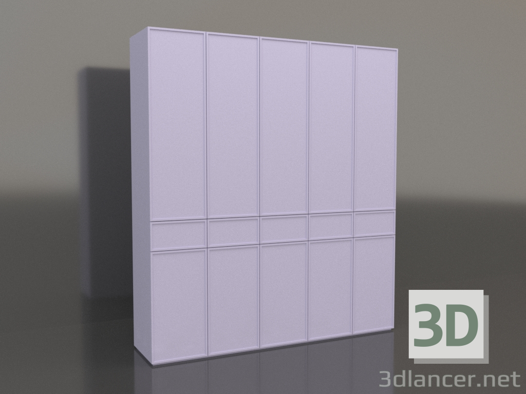 modello 3D Armadio MW 03 vernice (2500x580x2800, lilla) - anteprima