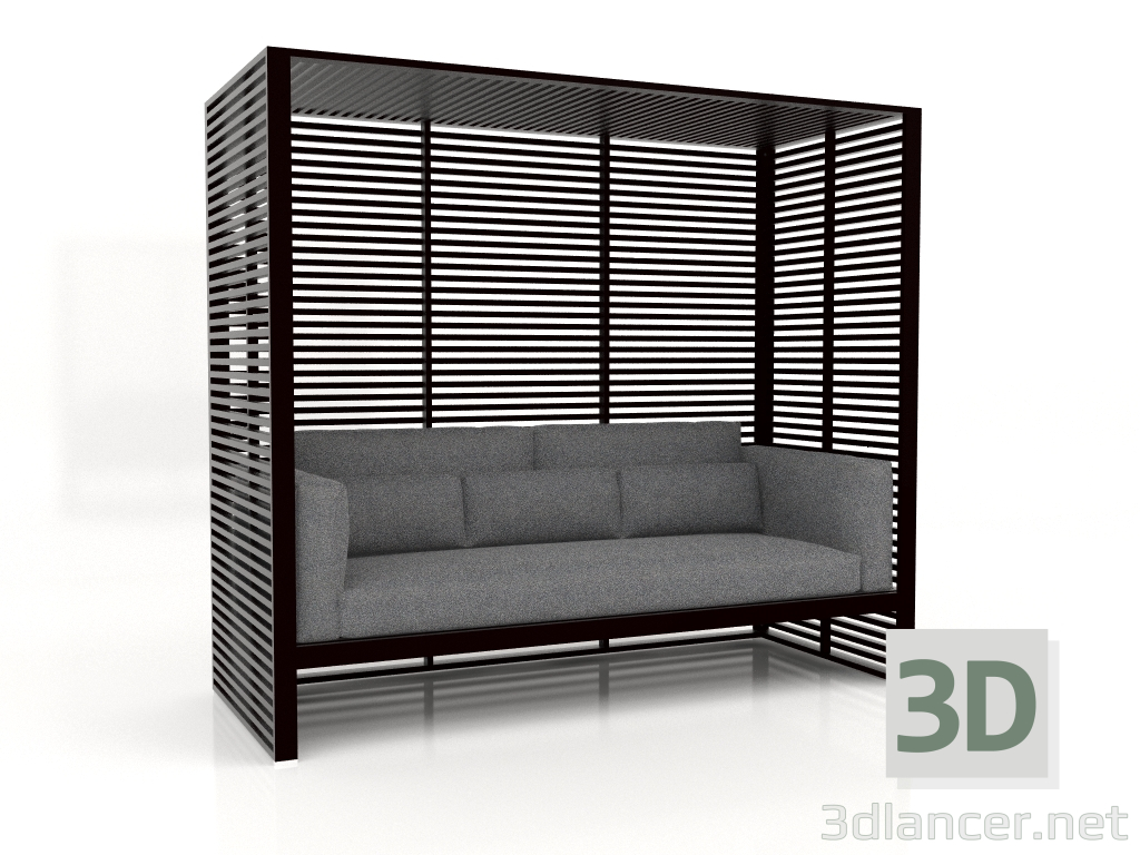 3d model Sofá Al Fresco con estructura de aluminio y respaldo alto (Negro) - vista previa