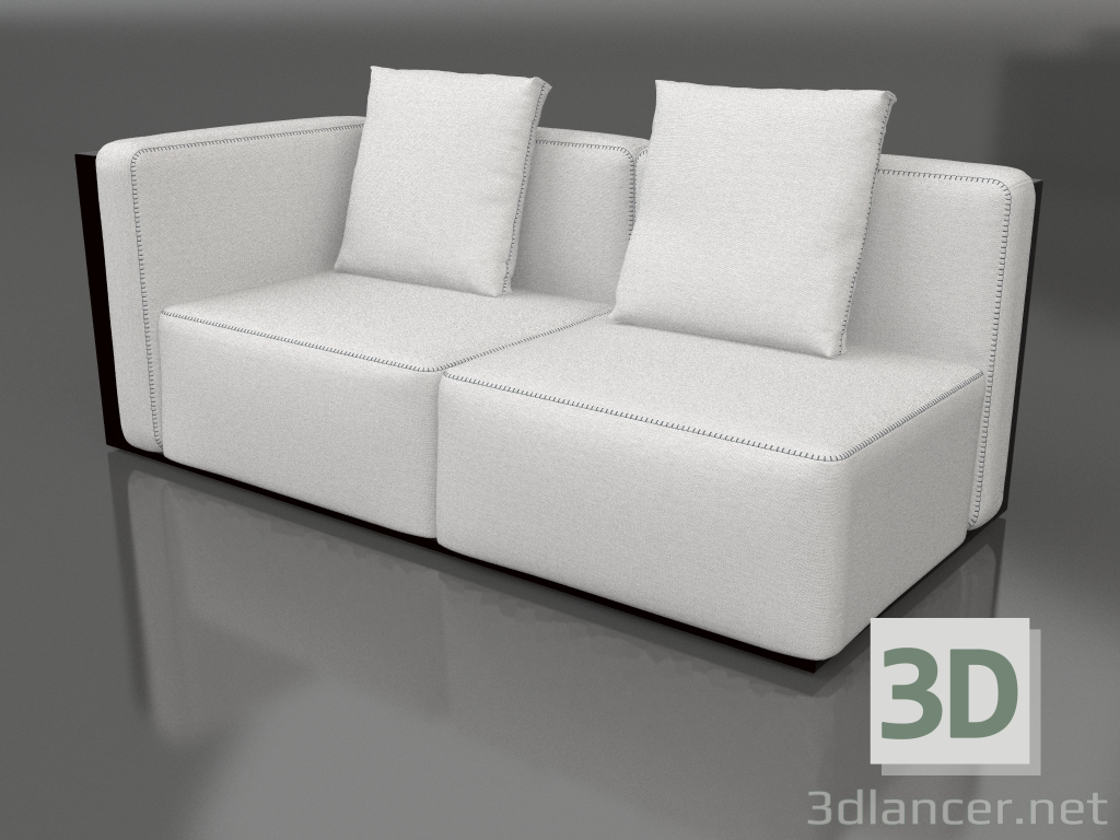 3d model Módulo sofá sección 1 izquierda (Negro) - vista previa