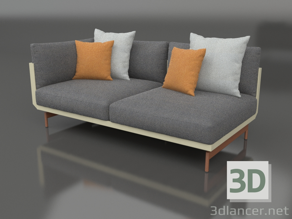 3d model Módulo sofá sección 1 izquierda (Oro) - vista previa