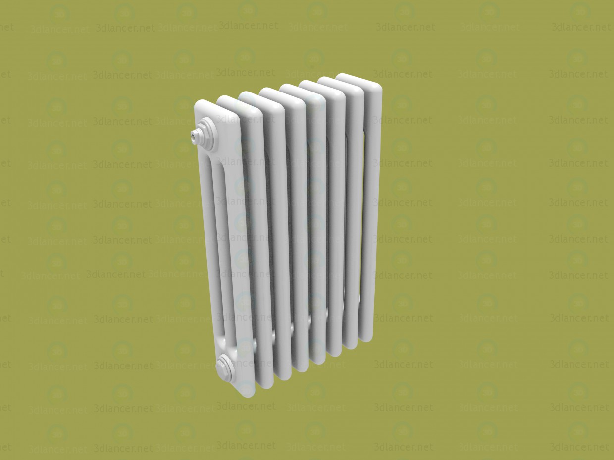 3d model Model of a tubular radiator with valve - preview