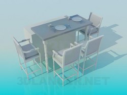 Dining table and chairs