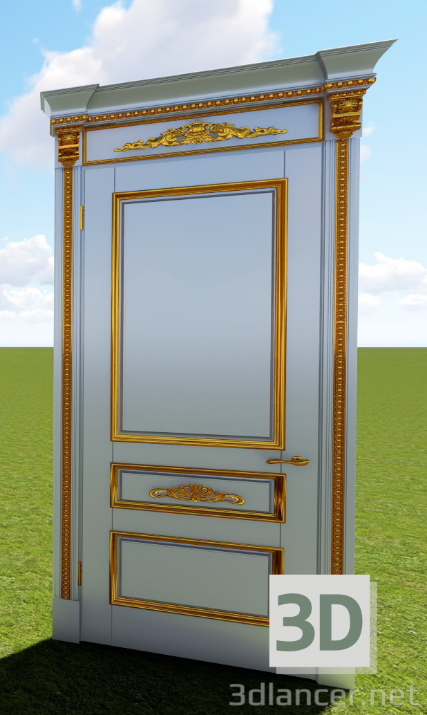 3d model Puerta izquierda clásica - vista previa